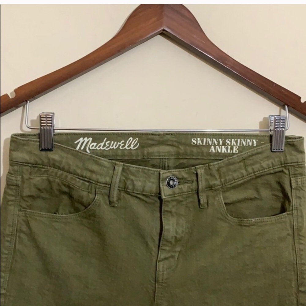 Madewell Skinny Skinny Ankle Jeans Olive Green EUC - Picture 4 of 11
